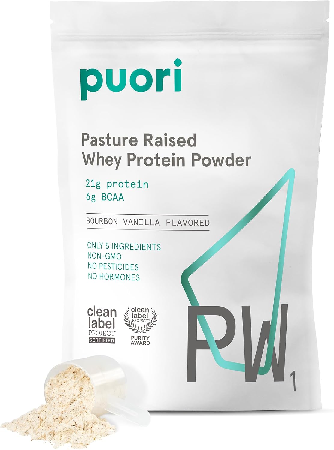 Puori PW1, Grass Fed Whey Protein Powder, Bourbon Vanilla, 30 Servings