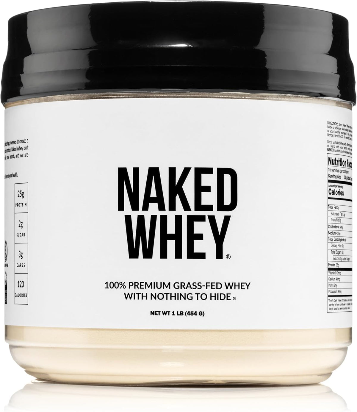 NAKED Vanilla Whey Protein Powder - All Natural Grass Fed Whey Protein Powder, Vanilla Flavor, Organic Coconut Sugar, 5Lb Bulk, NSF Certified, GMO-Free, Soy Free, Gluten Free - 61 Servings