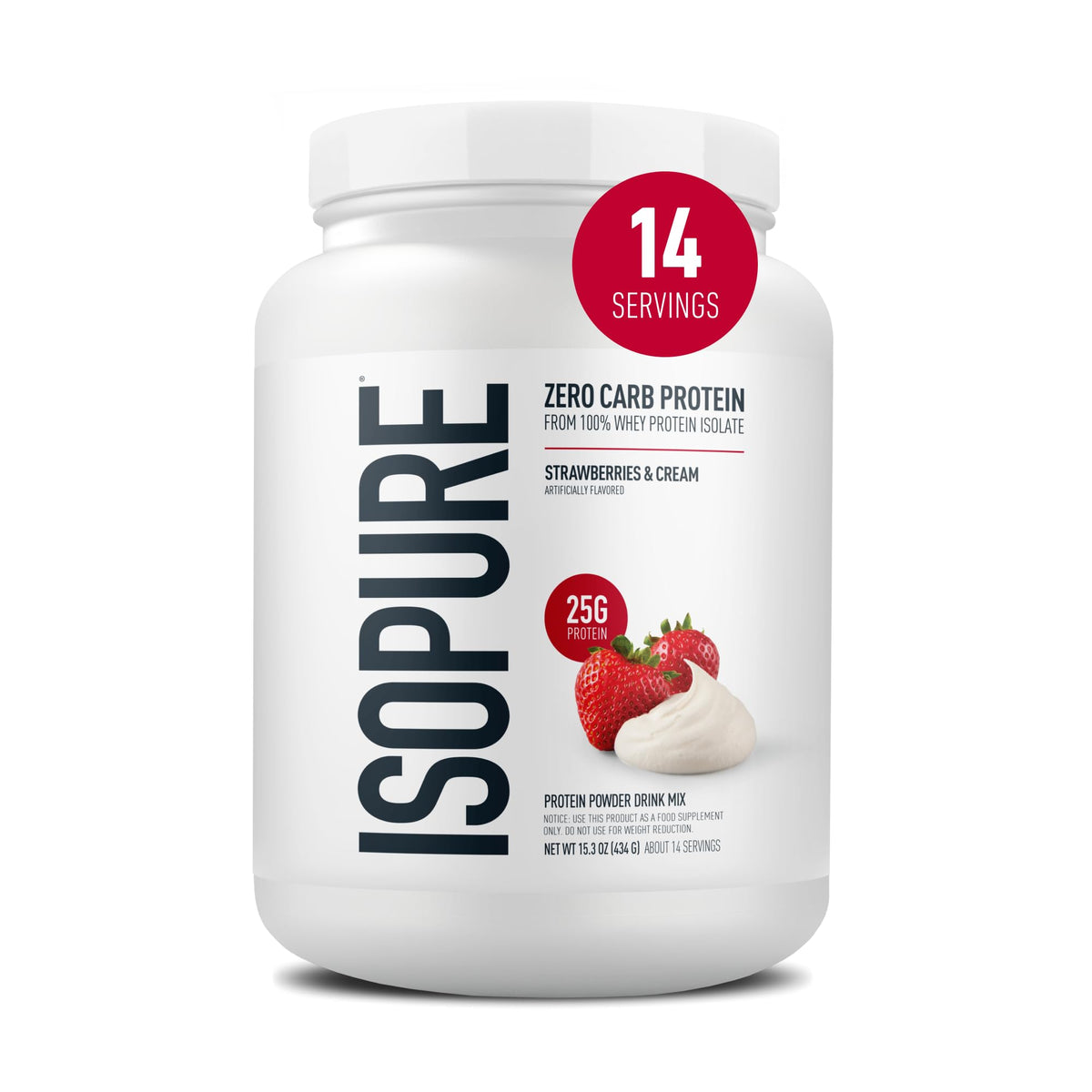 Isopure Zero Carb Whey Isolate Protein Powder, Creamy Vanilla 3 LB