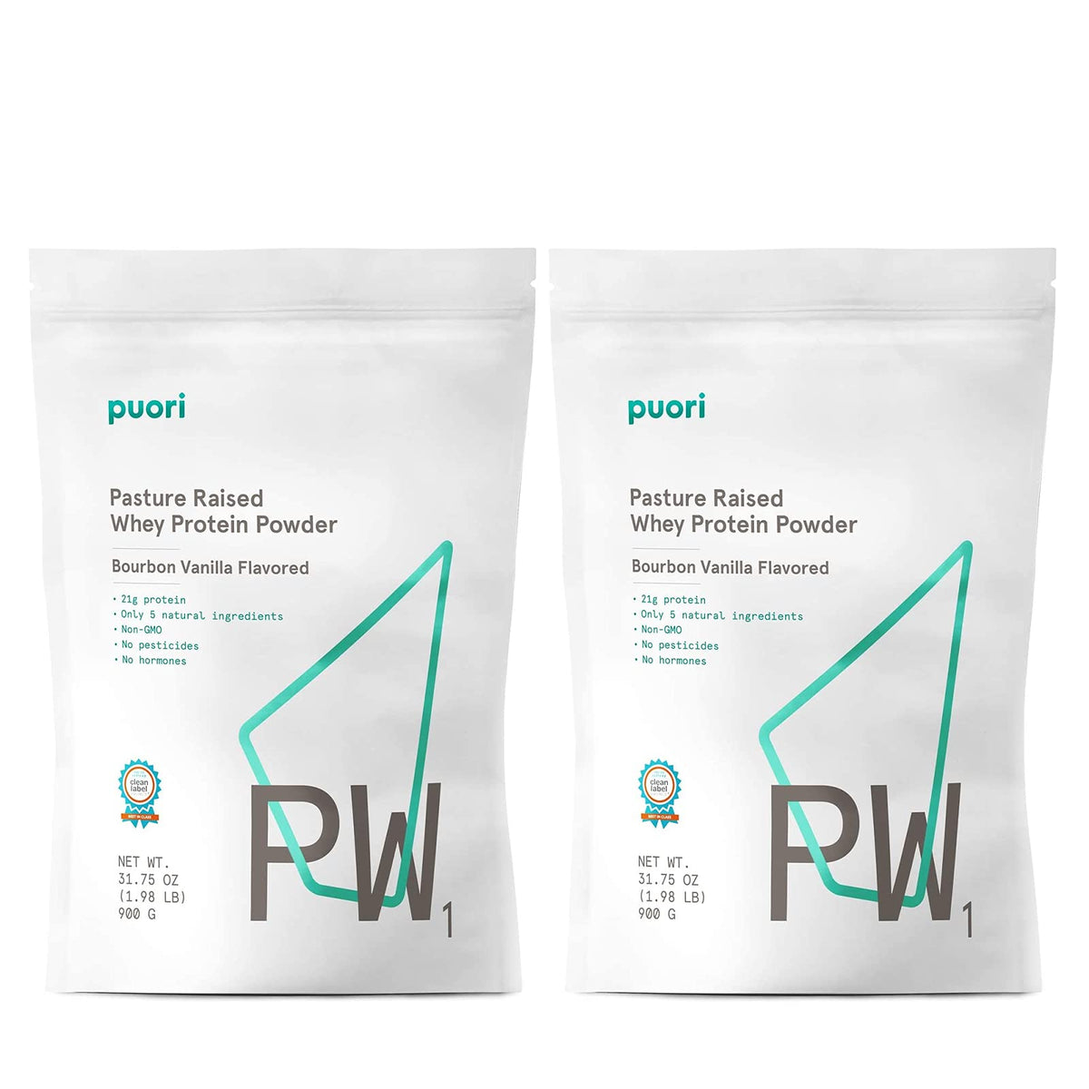 Puori PW1, Grass Fed Whey Protein Powder, Bourbon Vanilla, 30 Servings