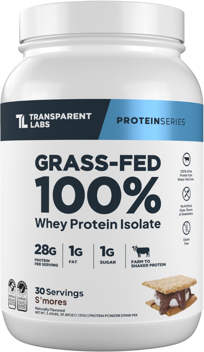 Transparent Labs Grass-Fed Whey Protein - 30 Servings, Milk Chocolate