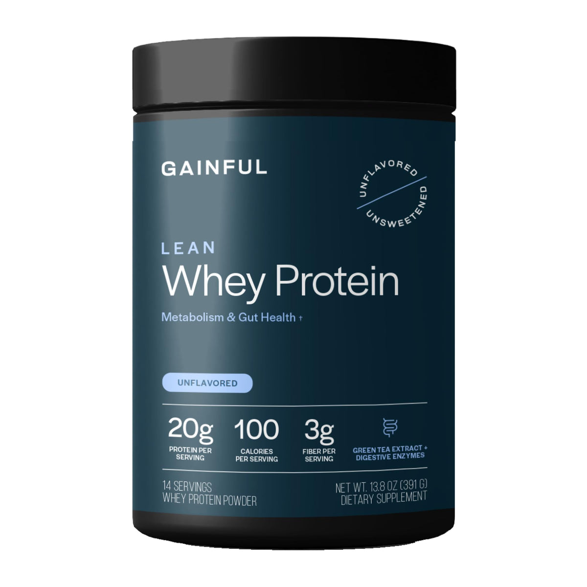 Gainful Whey Protein Isolate Powder, 25g Protein, Unflavored, 14 Servings