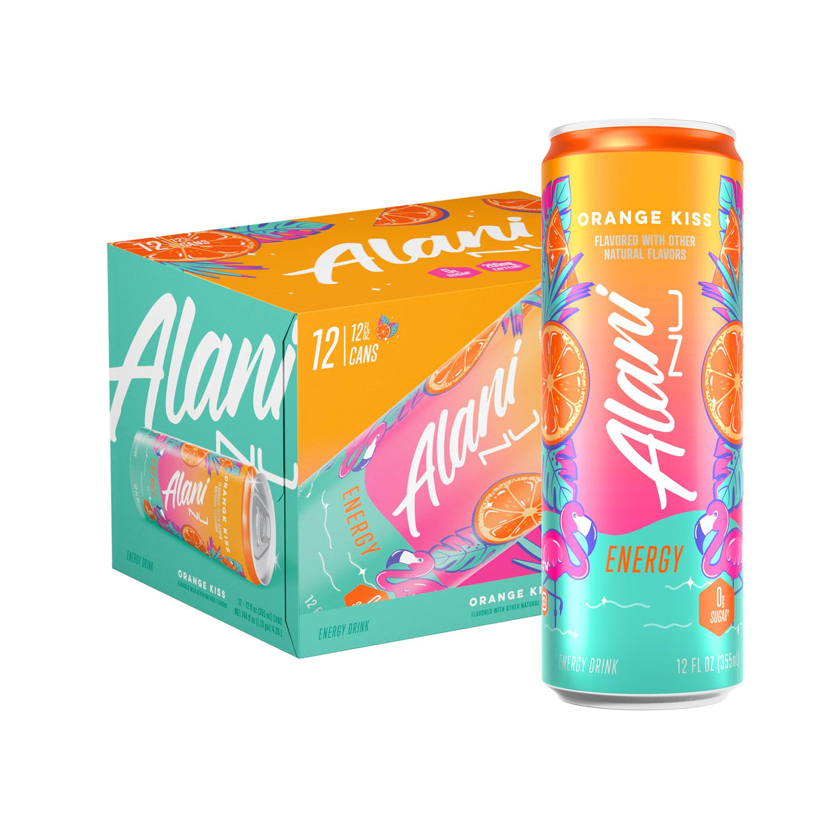 Alani Nu JUICY PEACH, Sugar Free, Low Calorie Energy Drinks, 200mg Caffeine, Biotin, B Vitamins, Zero Sugar, 10 Calories, 12 Fl Oz Cans, 24 Pack
