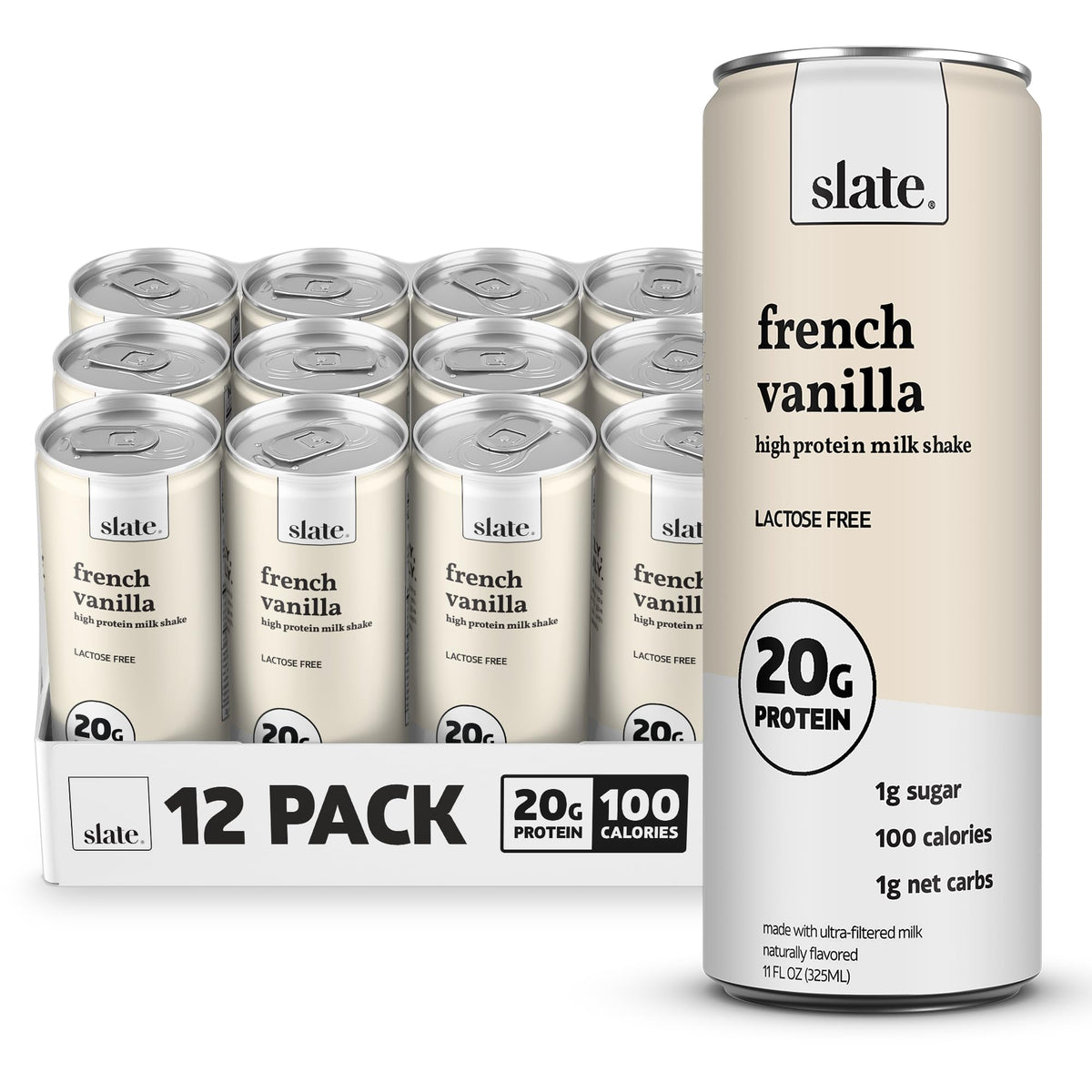 Slate Milk Dark Chocolate 20g High Protein Milk Shake (12 Cans)