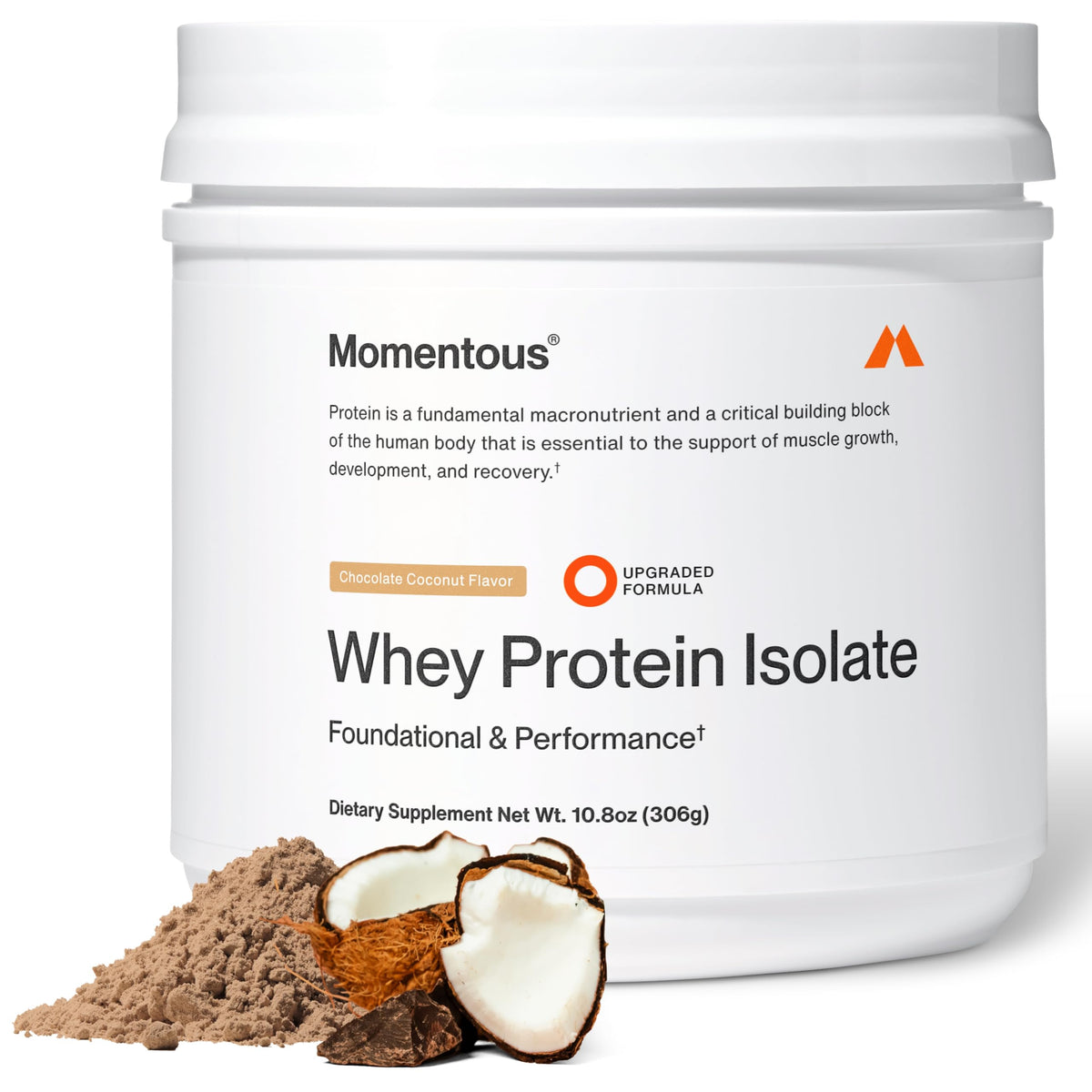 Momentous Grass-Fed Whey Protein Isolate Powder, 20g, Mint Chocolate