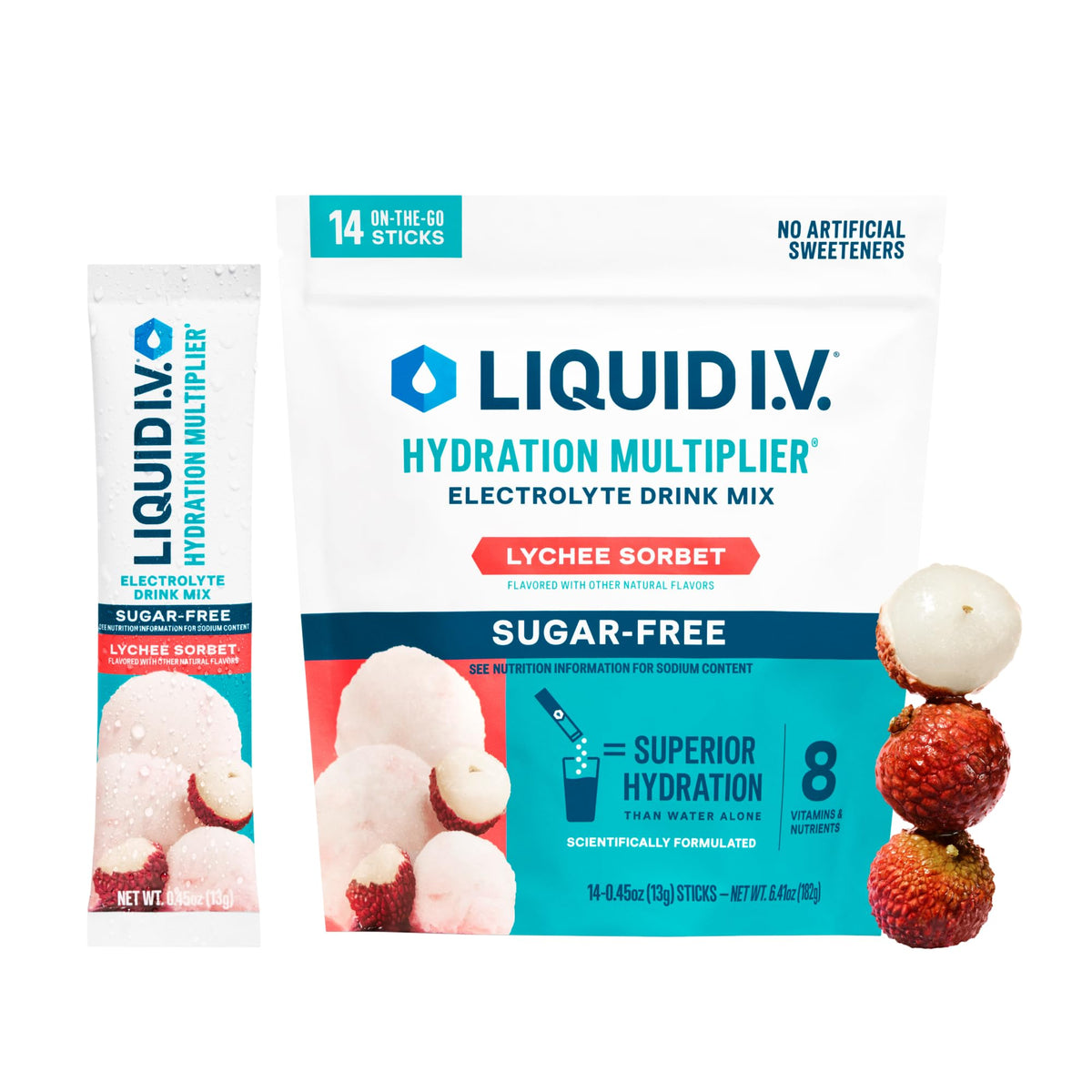 Liquid I.V. Sugar Free Hydration Electrolytes, Lemon Lime, 14 Count