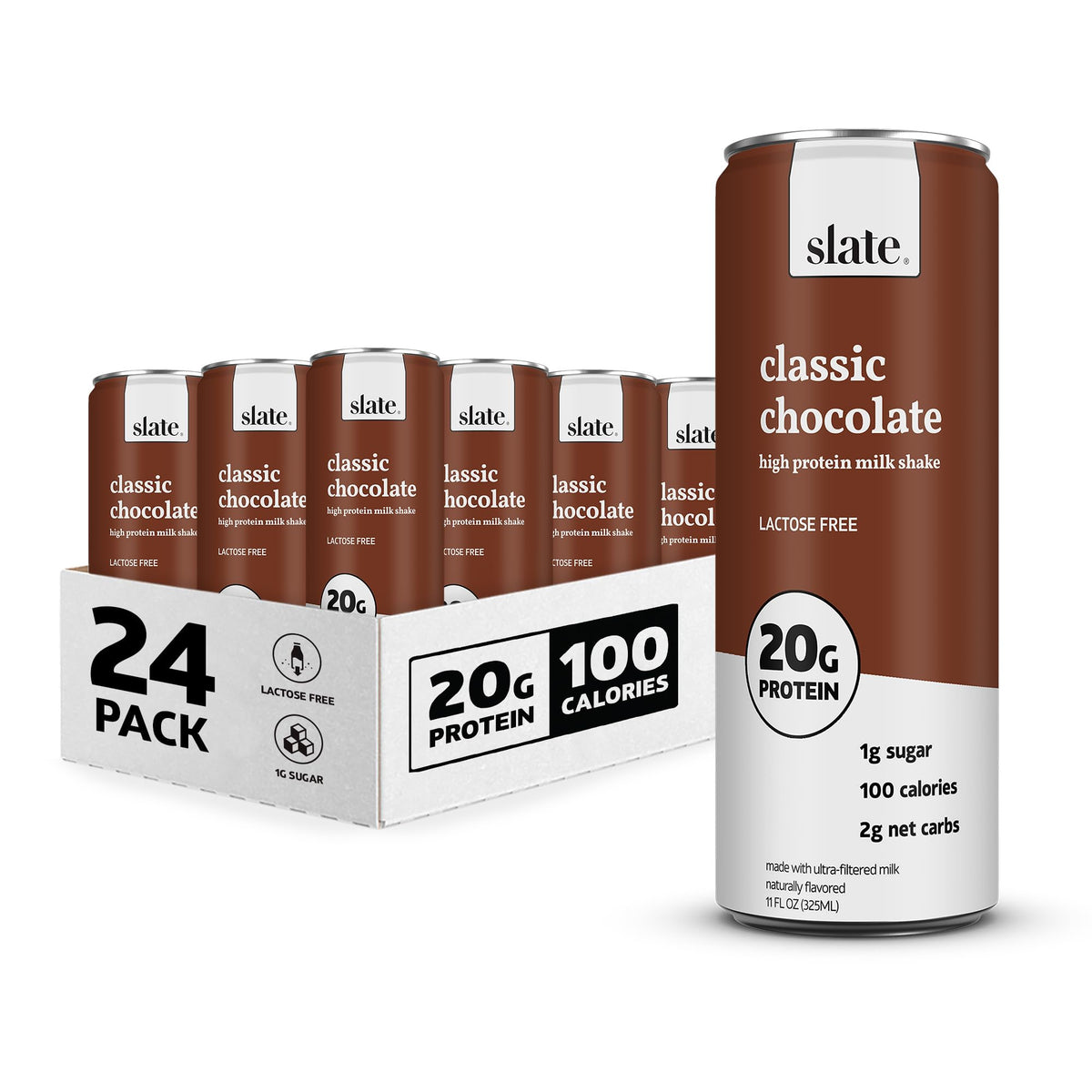Slate Milk Dark Chocolate 20g High Protein Milk Shake (12 Cans)