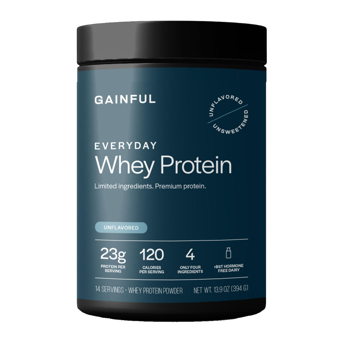 Gainful Whey Protein Isolate Powder, 25g Protein, Unflavored, 14 Servings