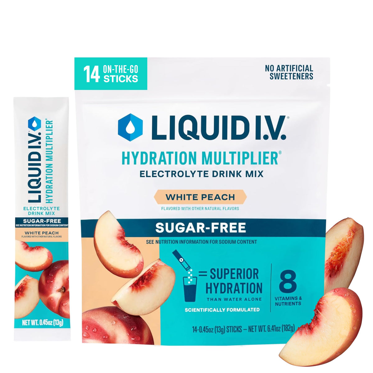Liquid I.V. Sugar Free Hydration Electrolytes, Lemon Lime, 14 Count