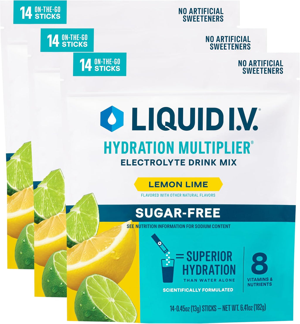 Liquid I.V. Sugar Free Hydration Electrolytes, Lemon Lime, 42 Count