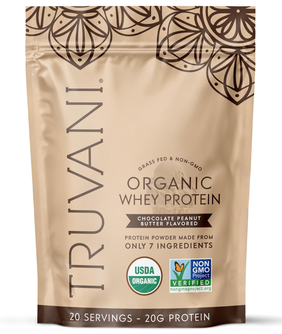 Truvani Organic Whey Protein Powder | Vanilla | 20 Servings