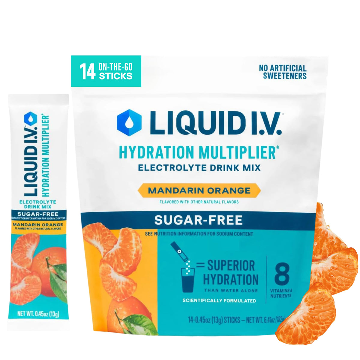 Liquid I.V. Sugar Free Hydration Electrolytes, Lemon Lime, 14 Count