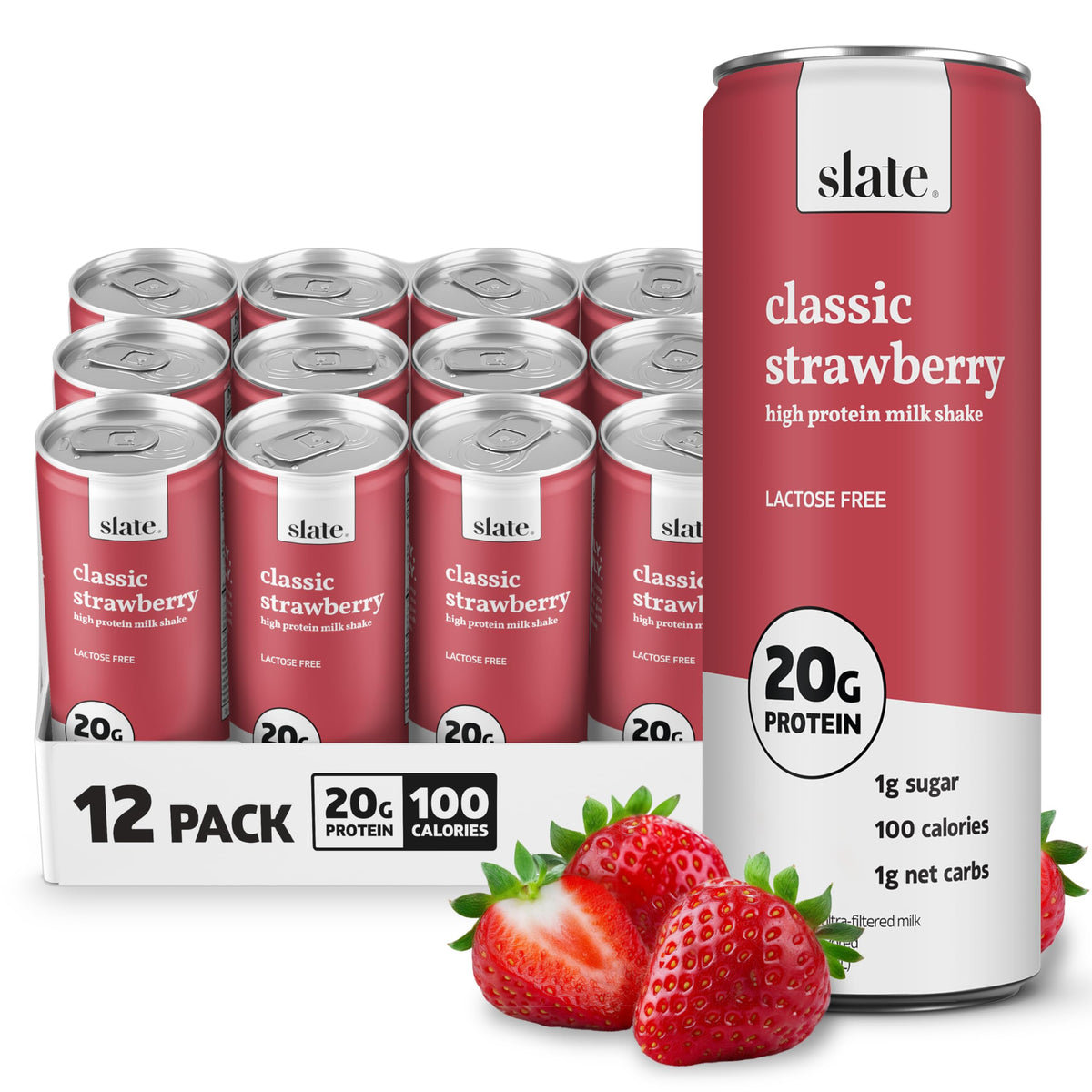 Slate Milk Dark Chocolate 20g High Protein Milk Shake (12 Cans)