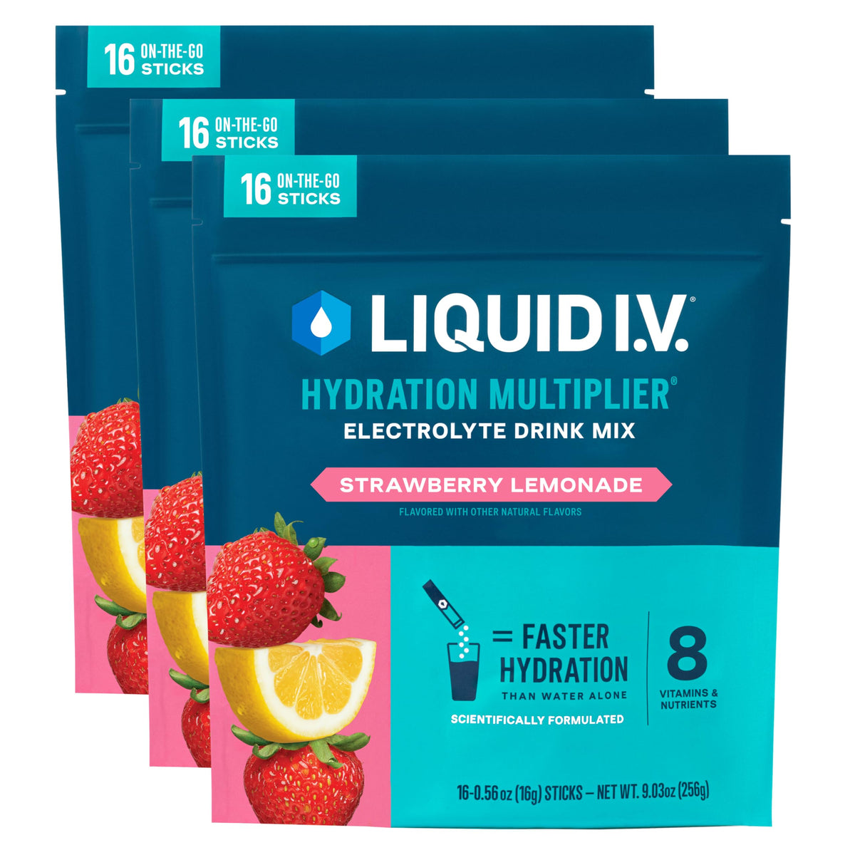 Liquid I.V. Hydration Electrolytes, Strawberry, 48 Count