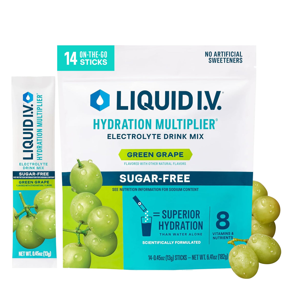 Liquid I.V. Sugar Free Hydration Electrolytes, Lemon Lime, 14 Count