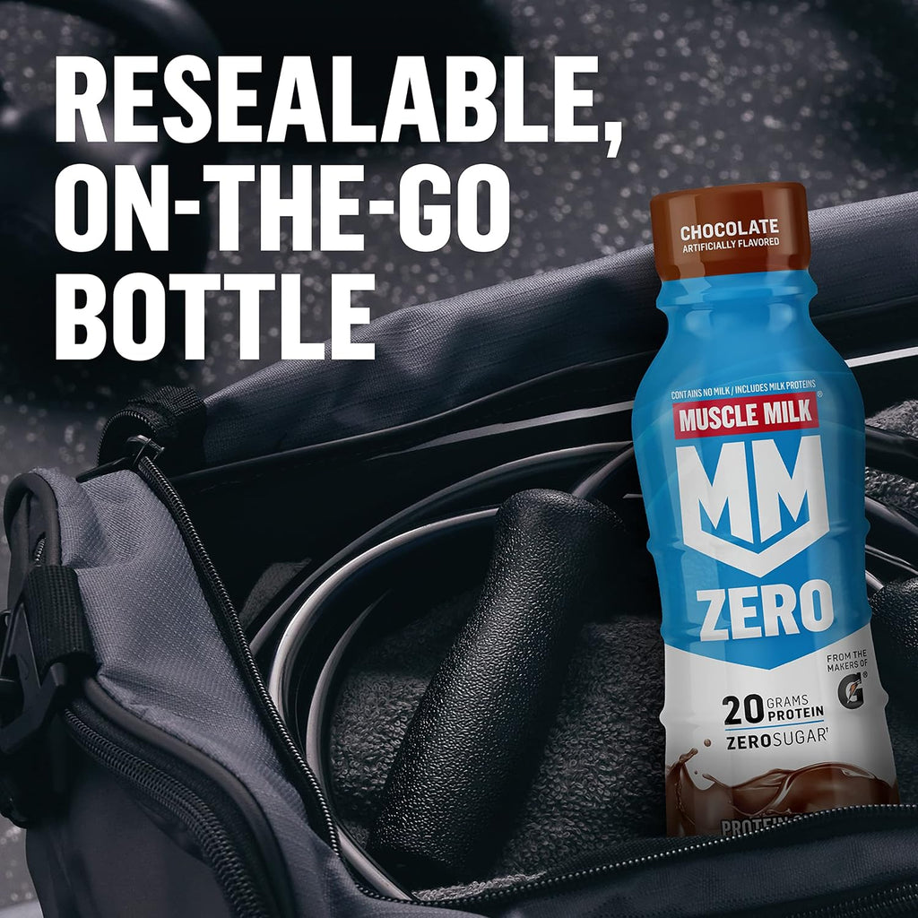 Muscle Milk Zero Protein Shake, Vanilla Crème, 20g Protein, Zero Sugar, 100 Calories, Calcium, Vitamins A, C & D, 4g Fiber, Energizing Snack, Workout Recovery, Packaging May Vary 11.16 Fl Oz (Pack of 12)