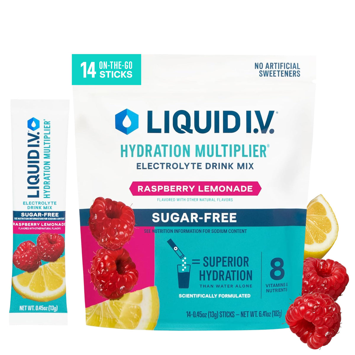 Liquid I.V. Sugar Free Hydration Electrolytes, Lemon Lime, 14 Count