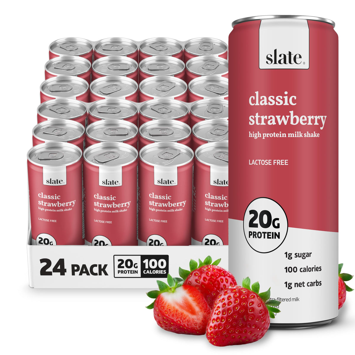 Slate Milk Dark Chocolate 20g High Protein Milk Shake (12 Cans)