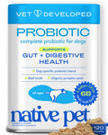 Native Pet Pumpkin for Dogs - Organic Dog Food Topper Powder - Promotes Firm Stools, Supports Digestive, Bowel Health & Nutrient Absorption - USDA Organic, Rich in Fiber with Real Pumpkin - 30 Scoops