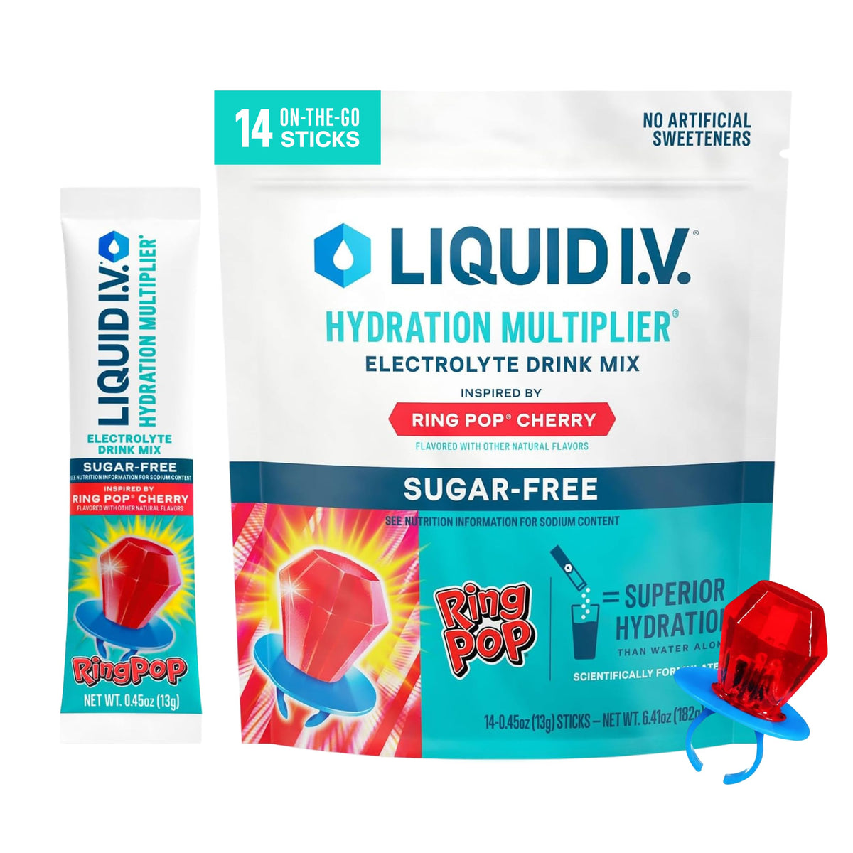 Liquid I.V. Sugar Free Hydration Electrolytes, Lemon Lime, 14 Count